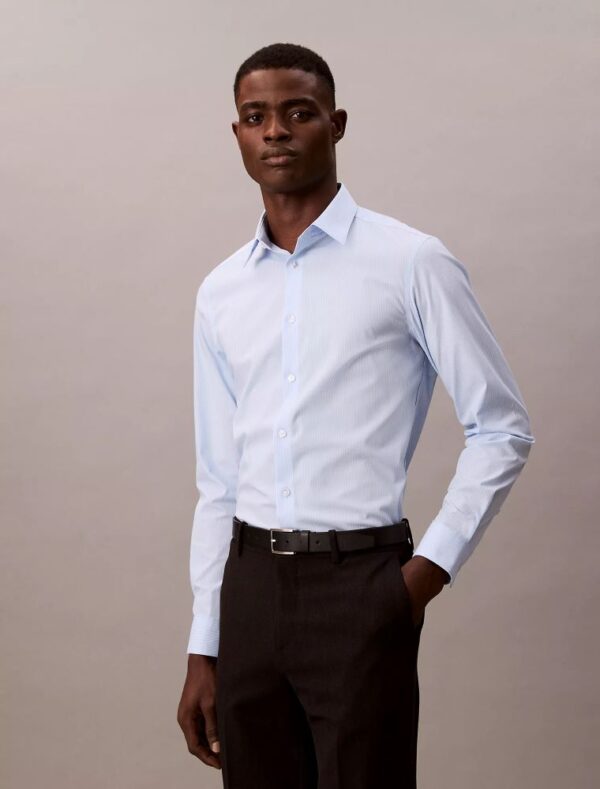 Steel Stripe Slim Fit Button-Down Shirt