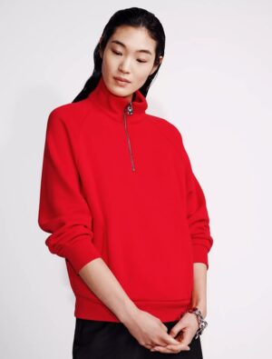 Terry Zip Polo Sweatshirt