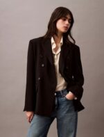 Slim Wool Gabardine Double-Breasted Blazer