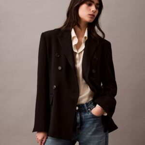 Slim Wool Gabardine Double-Breasted Blazer