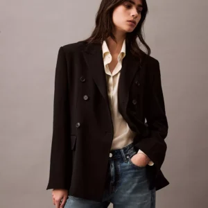 Slim Wool Gabardine Double-Breasted Blazer