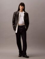 Slim Leather Blazer