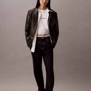 Slim Leather Blazer