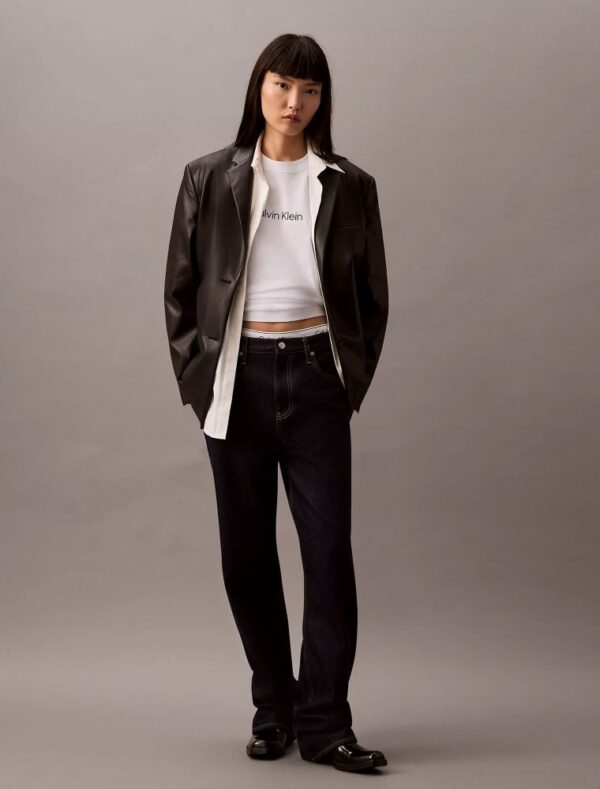 Slim Leather Blazer