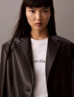 Slim Leather Blazer