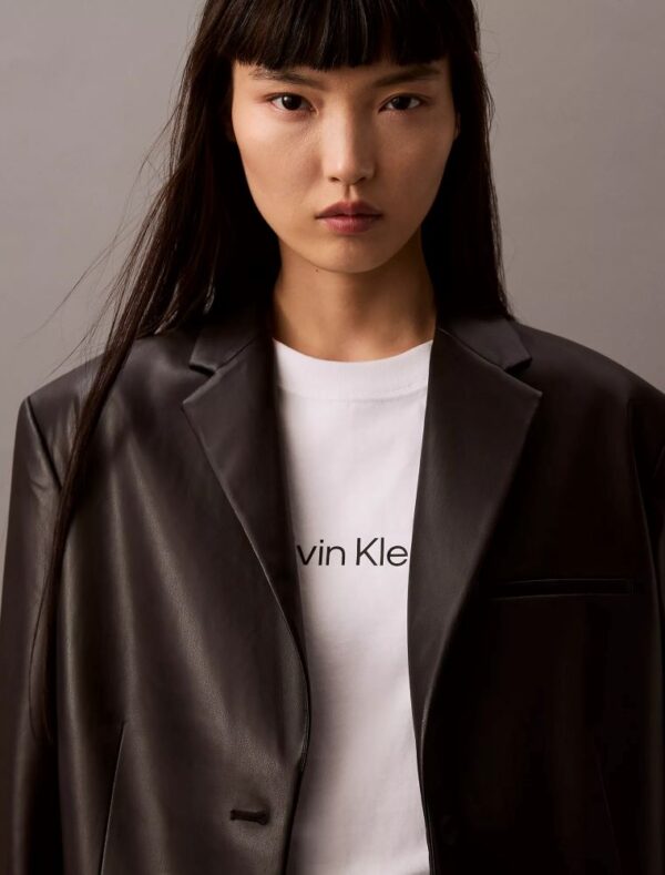 Slim Leather Blazer