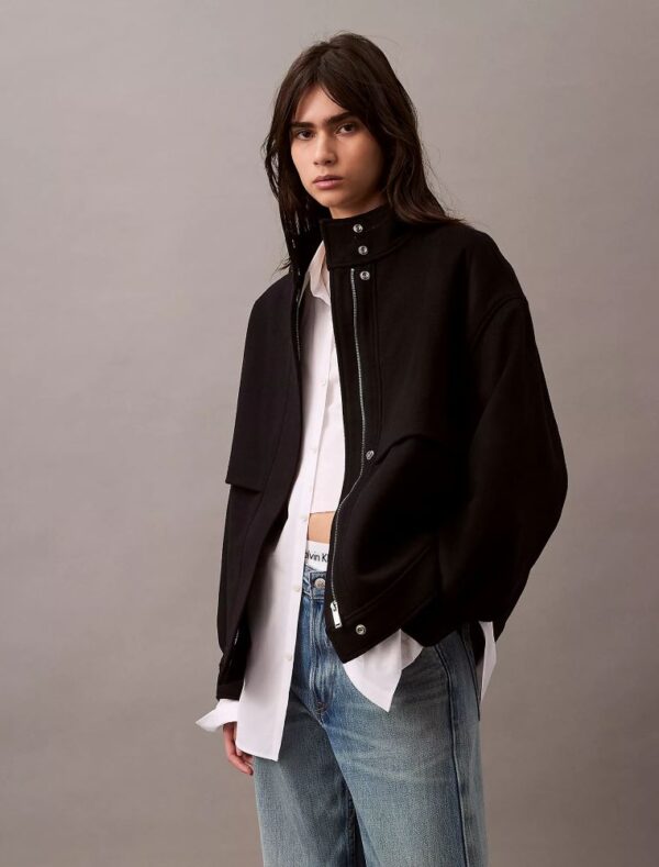 Wool Blend Bomber Jacket
