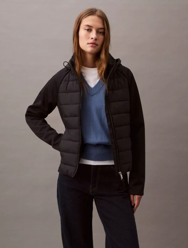 Mixed Media Puffer Jacket