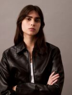 Faux Leather Zip Biker Jacket