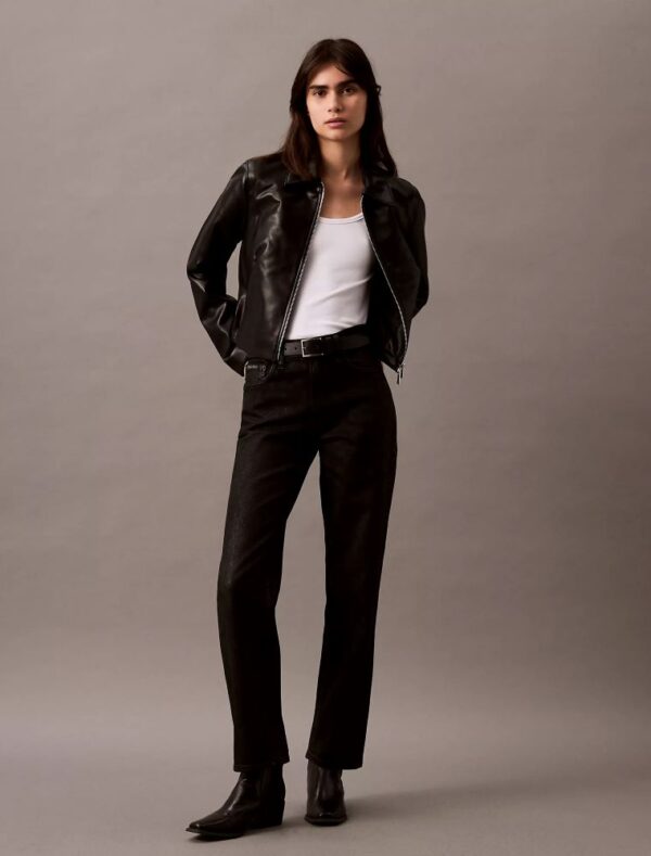 Faux Leather Zip Biker Jacket
