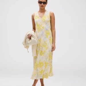Viscose Print Sleeveless Midi Dress