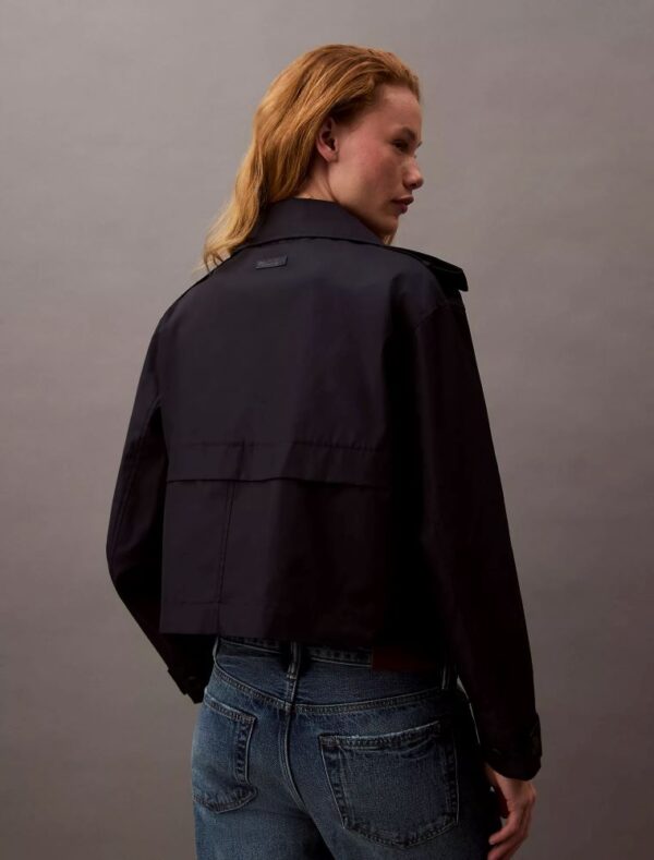 Cotton Blend Short Trench Coat