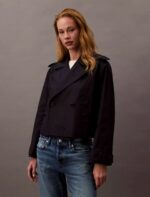 Cotton Blend Short Trench Coat