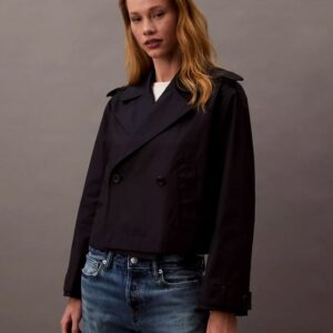 Cotton Blend Short Trench Coat