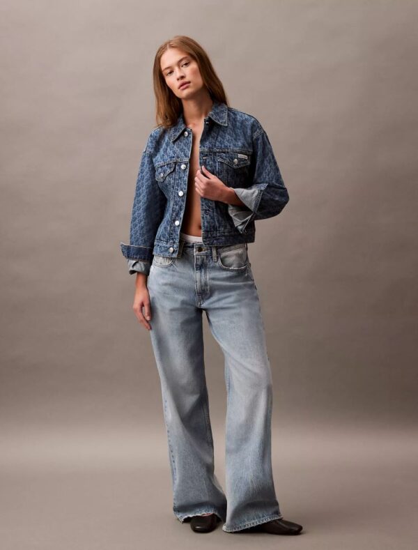 90s Allover Monogram Denim Trucker Jacket