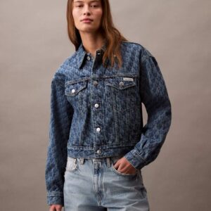 90s Allover Monogram Denim Trucker Jacket