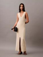 Boucle Ribbed Sleeveless Midi Dress