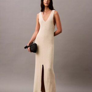 Boucle Ribbed Sleeveless Midi Dress