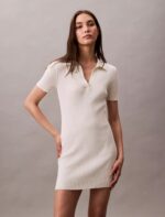 Cotton Rib Polo Mini Dress