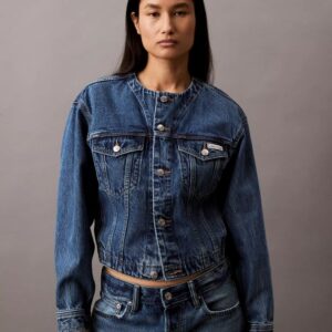 Cropped Denim Trucker Jacket