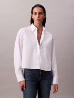 Boxy Cropped Button-Down Shirt