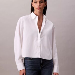 Boxy Cropped Button-Down Shirt