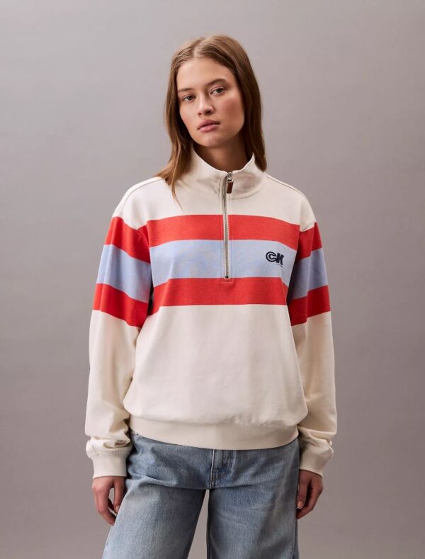 Rugby Jersey Quarter Zip Sweatshirt