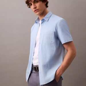 Solid Seersucker Classic Button-Down Shirt