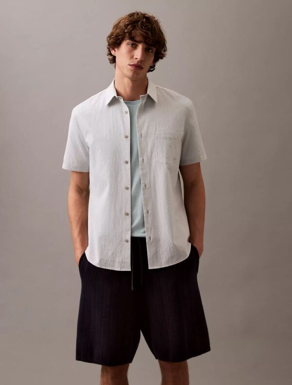 Solid Seersucker Classic Button-Down Shirt