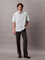 Lyocell Blend Relaxed Button-Down Shirt