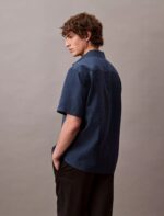 Lyocell Blend Relaxed Button-Down Shirt