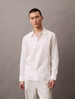 Lyocell Blend Relaxed Button-Down Shirt