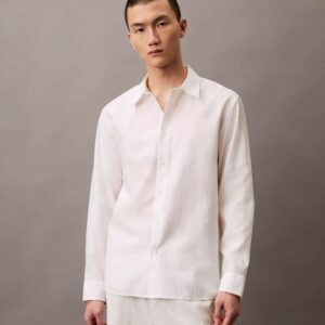 Lyocell Blend Relaxed Button-Down Shirt