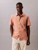 Linen Cotton Short Sleeve Classic Button-Down Shirt