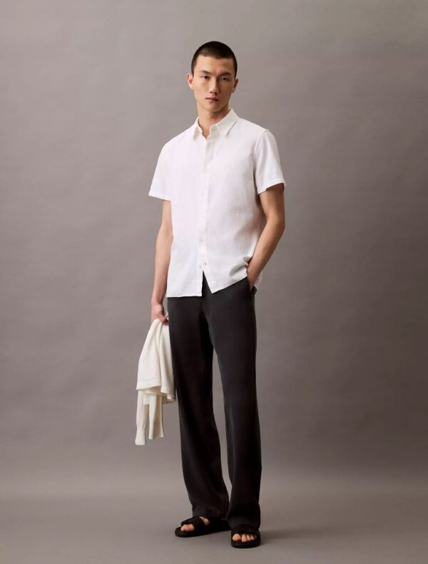Linen Cotton Short Sleeve Classic Button-Down Shirt