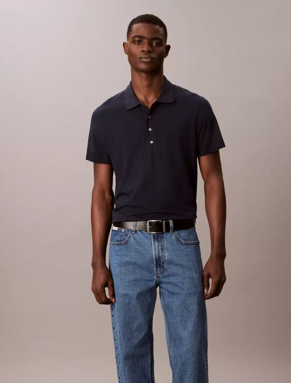 Fine Knit Lyocell Blend Polo Shirt