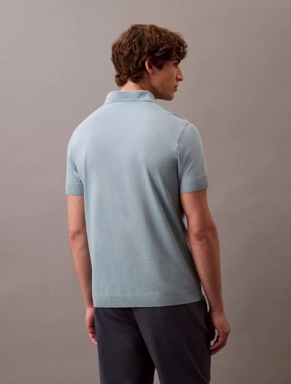 Fine Knit Lyocell Blend Polo Shirt