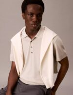 Fine Knit Lyocell Blend Polo Shirt