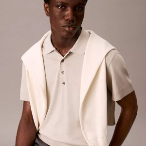 Fine Knit Lyocell Blend Polo Shirt