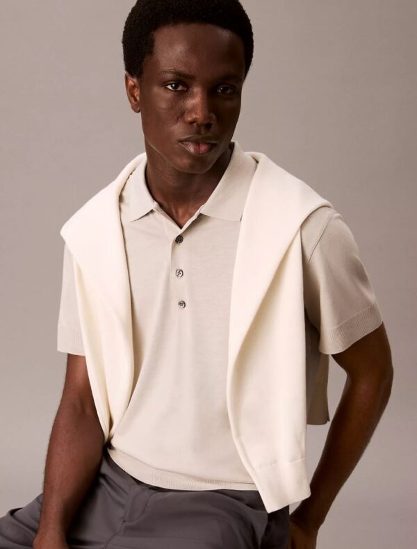 Fine Knit Lyocell Blend Polo Shirt