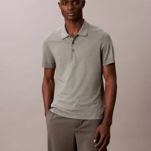 Fine Knit Lyocell Blend Polo Shirt