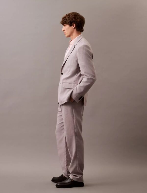 Linen Blend Pleated Trousers