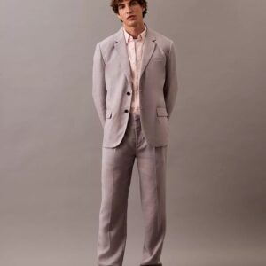Linen Blend Pleated Trousers