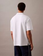 Textured Flat Rib Relaxed Polo Shirt