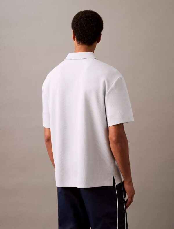 Textured Flat Rib Relaxed Polo Shirt