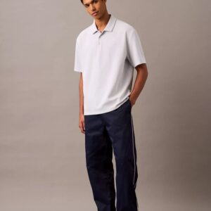 Textured Flat Rib Relaxed Polo Shirt