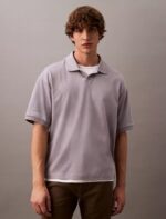 Drop Needle Ribbed Polo Shirt