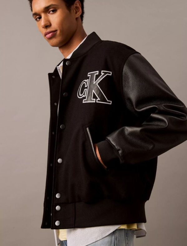 Varsity Monogram Logo Bomber Jacket