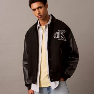 Varsity Monogram Logo Bomber Jacket