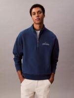 Embroidered Logo French Terry Quarter Zip Sweatshirt